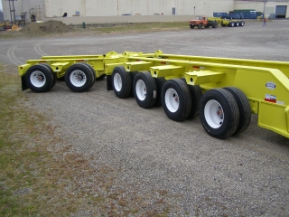 4-axle detachable rear frame with pin and paddle design
Air/Light lines extended for booster assembly and rear bogie
Removable/flip tandem axle rear bogie